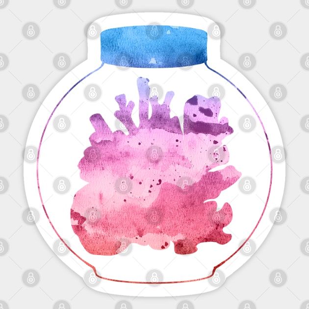 Corals in Mason Jar | Ocean | Living Coral Purple Blue Gradient Sticker by Wintre2